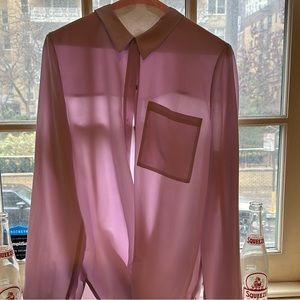 Eileen Fisher 💯% Lilac Silk Blouse